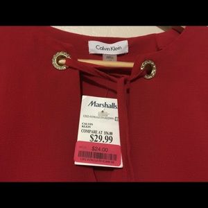 NWT Red Calvin Klein Blouse